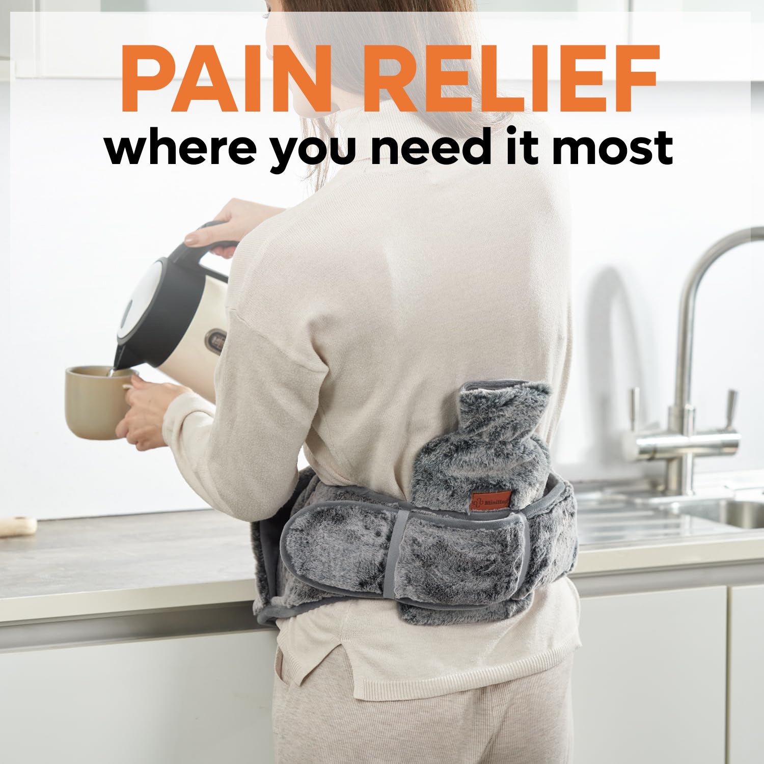 MiniHug, Small Hot Water Bottle with Cover